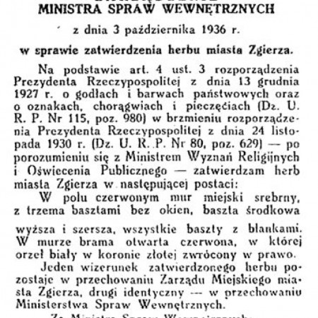 Zarządzenie Ministra Spraw Wewnętrznych z dnia 3 października 1936 roku