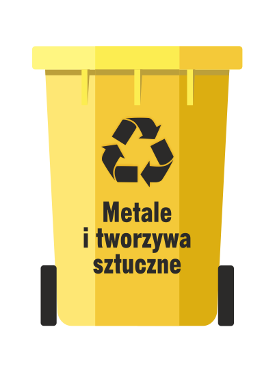 żółty pojemnik na metale i tworzywa sztuczne