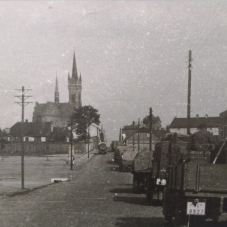 widok kościoła - wybuch II wojny światowej 1939 r.