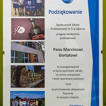 Podziękowania dla Marcina Gortata