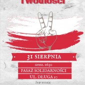 Plakat informujący o obchodach Dnia Solidarności i Wolności w Zgierzu