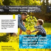 Plakat akcji "Poprawiajmy jakość powietrza w mieście - sadźmy drzewa"