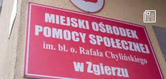 Napis Miejski Ośrodek Pomocy Społecznej im. bł. o. Rafała Chylińskiego w Zgierzu