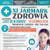 Plakat z informacjami o Jarmarku Zdrowia