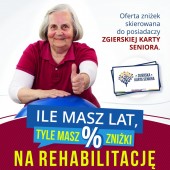 Plakat promujący zniżki dla seniorów