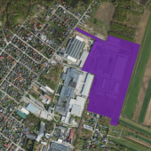 mapa z zaznaczonym obszarem objętym planem